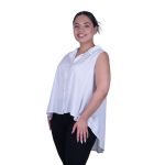 Platinum Πουκάμισο Χακί Γυναικείο Αμάνικο Ασύμμετρο Casual Καθημερινό - 6658-HG - Image 2