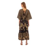 Platinum Φόρεμα Μαύρο - Χρυσό Με Αρχαιοελληνικά Σχέδια Γυναικείο Μακρύ Με Ντεκολτέ All Day Free Size - 12462-BC - Image 2