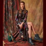 Platinum Φόρεμα Μαύρο Με Πολύχρωμα Floral Γυναικείο Μακρύ Με Κουμπιά All Day Free Size - 192-GU