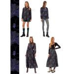 Platinum Φούστα Μαύρη Γυναικεία Με Μωβ Floral Μακριά All Day Free Size - IT-165-GU - Image 2