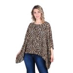 Fullah Sugah Μπλούζα Γυναικεία Μαύρη - Καφέ Animal Print Αll Day - 32300052-BC