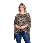 Fullah Sugah Μπλούζα Γυναικεία Μαύρη - Καφέ Animal Print Αll Day - 32300052-BC - Image 3