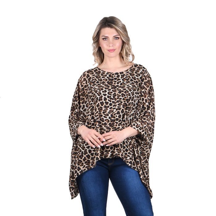 Fullah Sugah Μπλούζα Γυναικεία Μαύρη - Καφέ Animal Print Αll Day - 32300052-BC - Image 3