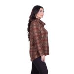 Gomore Μπλούζα Εκάι Με Γήινα Σχέδια Γυναικεία Μακρυμάνικη Ασύμμετρη All Day - GM-24958 - Image 3