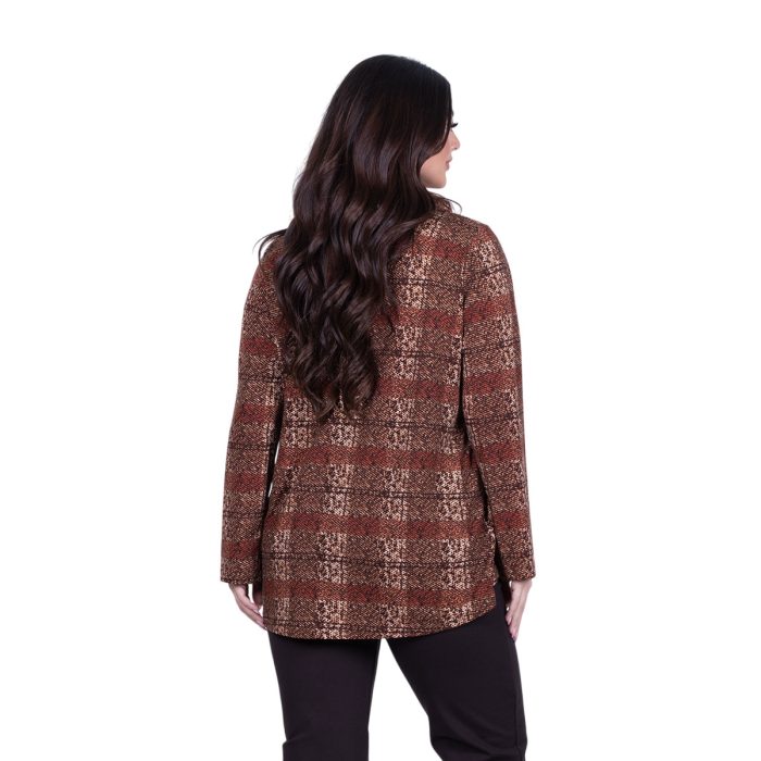 Gomore Μπλούζα Εκάι Με Γήινα Σχέδια Γυναικεία Μακρυμάνικη Ασύμμετρη All Day - GM-24958 - Image 4