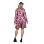 Platinum Φόρεμα Ροζ Με Μαύρα Εμπριμέ Σχέδια Γυναικείο Νεανικό Εβαζέ All Day Free Size - IT-117-KC - Image 2