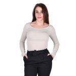 Platinum Μπλούζα Εκρου Γυναικεία Top Στενή Ελαστική Νεανική Casual All Day - IT-6174-EK
