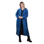 Platinum Παλτό Μπλε Ρουά Γυναικείο Βελουτέ Double Face Casual All Day Free Size - IT-68-GU