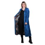 Platinum Παλτό Μπλε Ρουά Γυναικείο Βελουτέ Double Face Casual All Day Free Size - IT-68-GU - Image 2