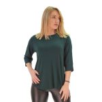 Fairyland Μπλούζα Πράσινη Γυναικεία Βαμβακερή Casual Με Τρουακάρ All Day - fm-2271-m