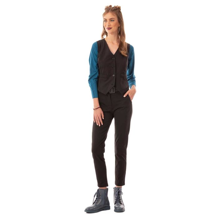 Platinum Γιλέκο Μαύρο Γυναικείο Casual Με Κουμπιά All Day - 1032-42 - Image 3