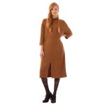 Platinum Φόρεμα Μαύρο Γυναικείο Midi Casual Ψηλό Λαιμό All Day Free Size - 13137-BC - Image 2