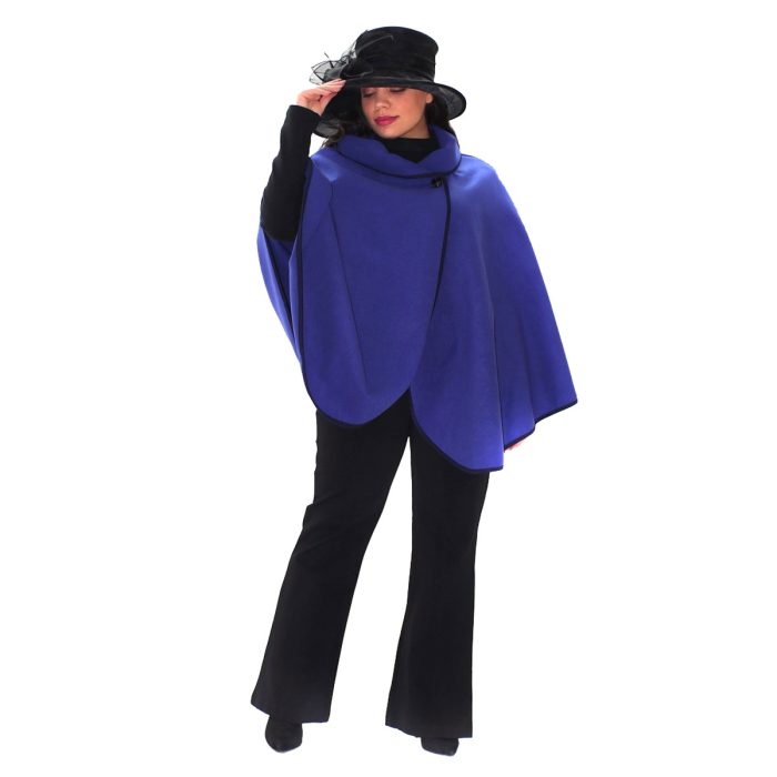 Gomore Κάπα Μπλε - Μωβ Γυναικεία Βελούρ Ασύμμετρη All Day Plus Size - 14494-BFS - Image 5