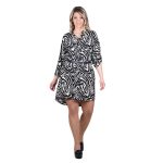 Platinum Πουκαμίσα - Φόρεμα Ασπρόμαυρη Γυναικεία Μακρυμάνικη ''Ζέμπρα'' All Day Free Size - 1956-BC