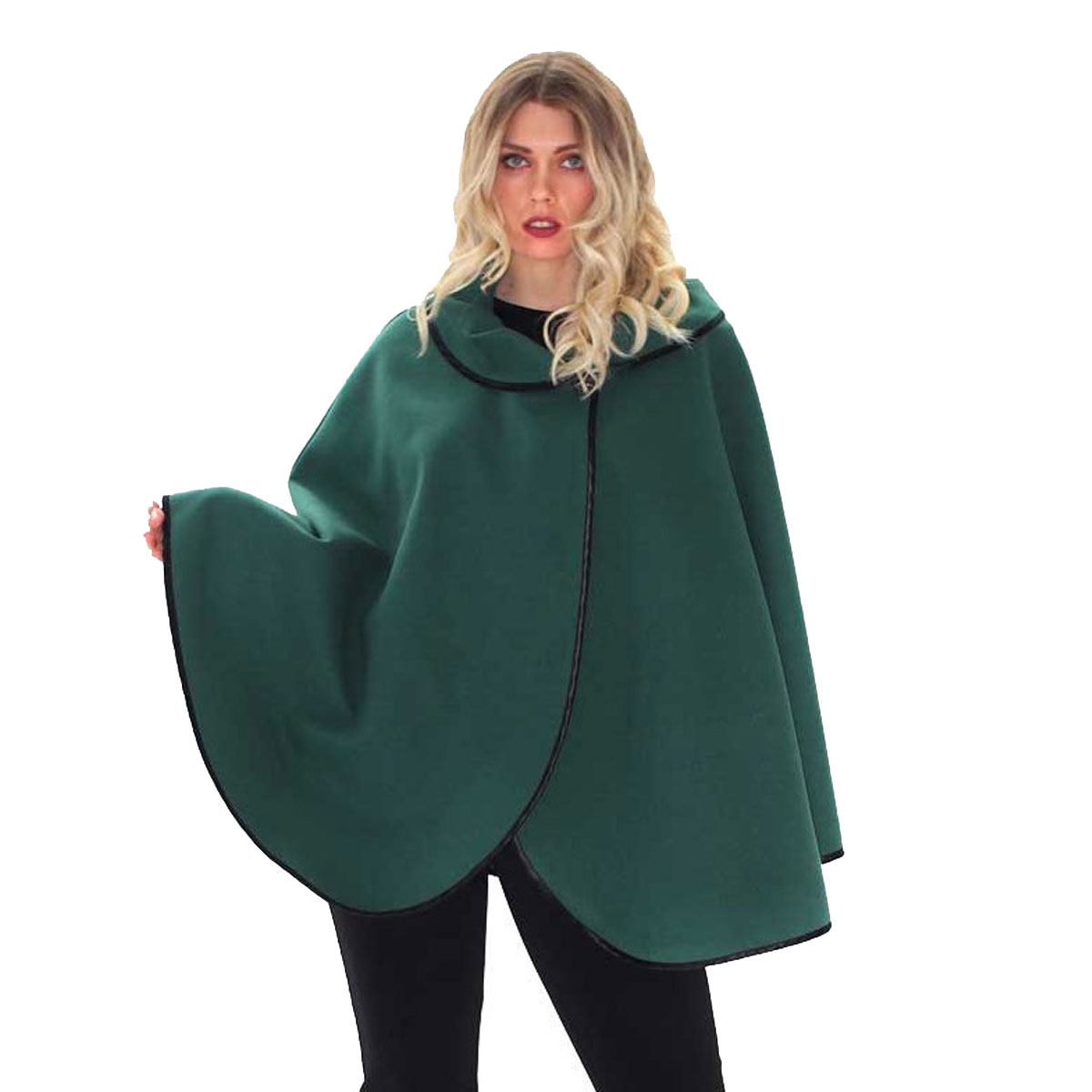 24494-Gan Gomore Κάπα Πράσινη Γυναικεία Ασύμμετρη Χειμωνιάτικη Casual All Day - 24494-G - Image 1