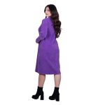 Gomore Φόρεμα Μωβ Γυναικείο Με Γιακά Μidi Καθημερινό Σε Στενή Γραμμή - GM-34748-PR - Image 4