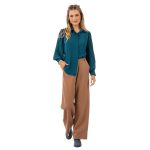 Platinum Πουκάμισο Πετρόλ Γυναικείο Mακρυμάνικο Με Πλισέ Μανίκια All Day Free Size - 5160-PR - Image 2