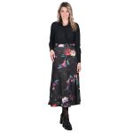 Platinum Φούστα Μαύρη Γυναικεία Με Πολύχρωμα Floral Μακριά Girly All Day Free Size - IT-164-GU - Image 3