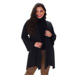 Gomore Γυναικεία Μακρυμάνικη Καθημερινή Λεπτή Μαύρη Ζακέτα - 14621-WXL