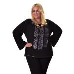 Gomore Μπλούζα Μαύρη Με Animal Print Σχέδιο Γυναικεία All Day XXL- 24914-BC