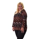 Gomore Μπλούζα Γκρενά Με Πολύχρωμο Σχέδιο Γυναικεία Ασύμμετρη Αll Day XXL- 24978