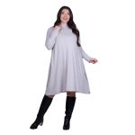 Platinum Φόρεμα Γκρι Του Πάγου Γυναικείο Λεπτό Πλεκτό Φαρδύ Μidi Casual All Day Free Size - 5007-GR