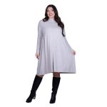 Platinum Φόρεμα Γκρι Του Πάγου Γυναικείο Λεπτό Πλεκτό Φαρδύ Μidi Casual All Day Free Size - 5007-GR - Image 4