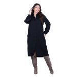 Platinum Φόρεμα Μαύρο Γυναικείο Με Κουμπιά Midi Καθημερινό Casual Free Size - FS-1099