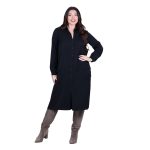 Platinum Φόρεμα Μαύρο Γυναικείο Με Κουμπιά Midi Καθημερινό Casual Free Size - FS-1099 - Image 2