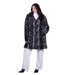 Gomore Ημίπαλτο Ανθρακί Γυναικείο Γούνινο Οικολογικό Με Κουκούλα Double Face All Day - GM-24415-BC - Image 3