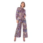 Platinum Παντελόνι Μωβ Με Εμπριμέ Σχέδια Γυναικείο Boho All Day Free Size - IT-58-MV