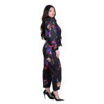 Platinum Πουκάμισο Μαύρο Με Πολύχρωμα Floral Γυναικείο Mακρυμάνικο Δετό All Day Free Size - 172-GU - Image 3