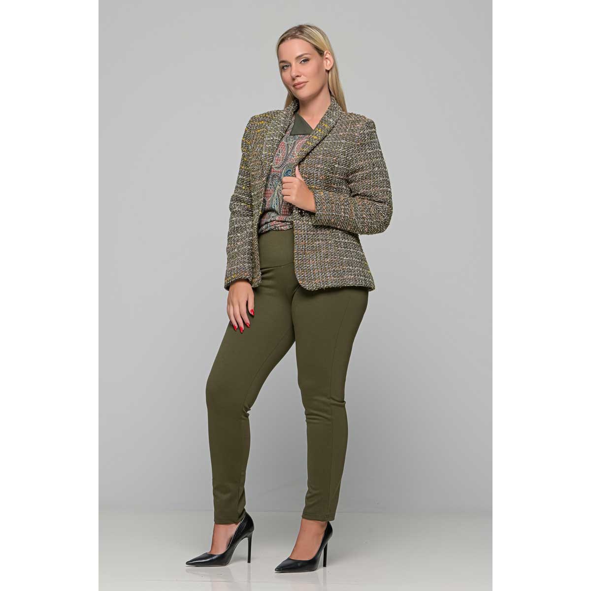 Gomore Παντελόνι Λαδί Γυναικείο Ελαστικό Με Μπάσκα Και Λάστιχο All Day - 24846-HA