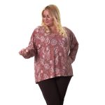 Gomore Μπλούζα Εκάι Με Εμπριμέ Γυναικεία Ασύμμετρη Εβαζέ All Day XXL - 24971-E