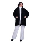 Platinum Ζακέτα Μαύρη Γυναικεία Χοντρή Κλασική Μακριά Casual Αll Day Free Size - 2878-BC - Image 2