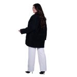 Platinum Ζακέτα Μαύρη Γυναικεία Χοντρή Κλασική Μακριά Casual Αll Day Free Size - 2878-BC - Image 5