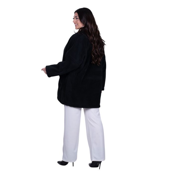 Platinum Ζακέτα Μαύρη Γυναικεία Χοντρή Κλασική Μακριά Casual Αll Day Free Size - 2878-BC - Image 5