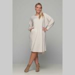 Gomore Φόρεμα Εκρού Γυναικείο Μidi Φαρδύ Πλεκτό All Day Free Size - 33752-KR