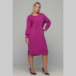 Gomore Φόρεμα Ματζέντα Γυναικείο Μidi Πλεκτό Casual All Day Free Size - 33752-MG