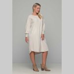 Gomore Φόρεμα Εκρού Γυναικείο Μidi Φαρδύ Πλεκτό All Day Free Size - 33752-KR - Image 2