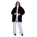 Platinum Ζακέτα Μαύρη Γυναικεία Χοντρή Κλασική Μακριά Casual Αll Day Free Size - 2878-BC - Image 6