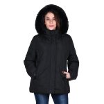 Gomore Μπουφάν Μαύρο Γυναικείο Με Κουκούλα Casual All Day - GM-24405-B - Image 2