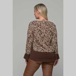 Gomore Μπλούζα Καφέ Με Γήινα Σχέδια Γυναικεία Άνετη Καθημερνή - GM-24966-BR - Image 2