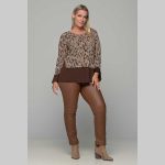 Gomore Μπλούζα Καφέ Με Γήινα Σχέδια Γυναικεία Άνετη Καθημερνή - GM-24966-BR - Image 4