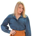 Platinum Πουκάμισο Πετρόλ Γυναικείο Mακρυμάνικο Με Γιακά Στυλ Μάο All Day - IT-1101-PR