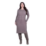 Platinum Φόρεμα Μόκα Γυναικείο Midi Casual Πλεκτό All Day Free Size - IT-8027-MG - Image 2