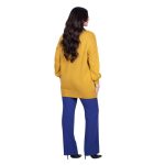 Platinum Μπλούζα Ώχρα Γυναικεία Πλεκτή Με Ντεκολτέ Casual All Day Free Size - Q-3004 - Image 6