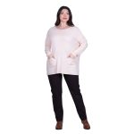 Platinum Γυναικεία Ροζ Nude Μπλούζα Πλεκτή Με Τσέπες Αll Day Free Size - ΙΤ-20205-PNK - Image 2