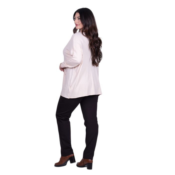 Platinum Γυναικεία Ροζ Nude Μπλούζα Πλεκτή Με Τσέπες Αll Day Free Size - ΙΤ-20205-PNK - Image 4