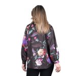 Platinum Πουκάμισα - Μπλούζα Μαύρη Με Χρωματιστά Floral Γυναικεία Mακρυμάνικη All Day Free Size - 187-GU - Image 3